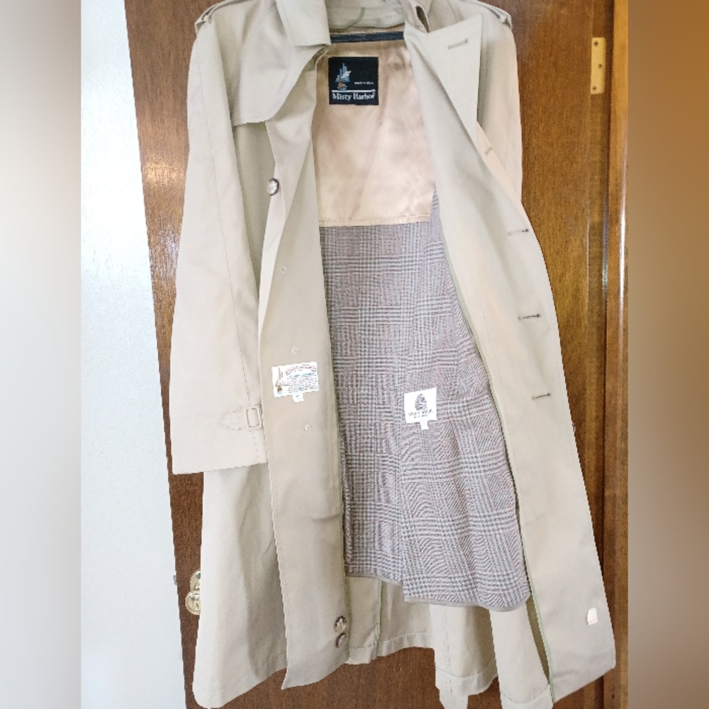Misty Harbor Men's Tan Size 42 Long Trench Coat - Picture 4 of 5